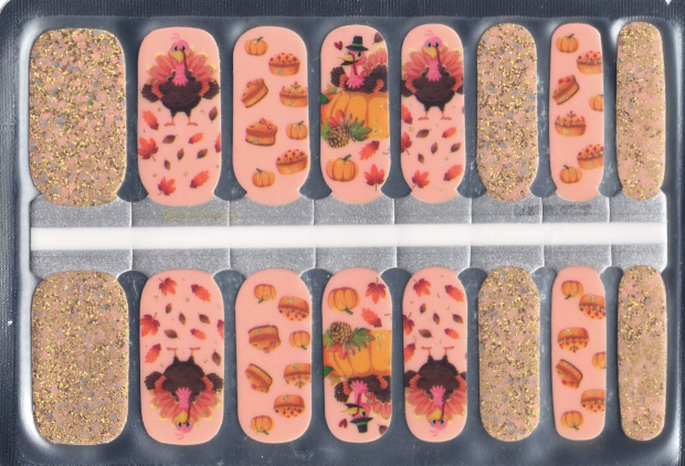 Package of 16 Thanksgiving nail wraps